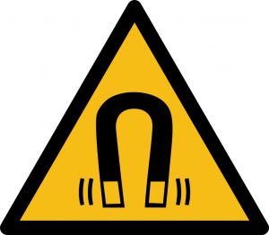 ISO 7010 warning sign W006: Magnetic field warning